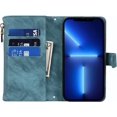 thumbnail image 6 of iPhone 13 Pro Max Phone Case Wallet for Women Men with Card Holder, iPhone 13 Pro Max Crossbody Case with Strap Shoulder Lanyard, Zipper Pocket PU Leather Cases,6.7 Inch Blue, 6 of 16