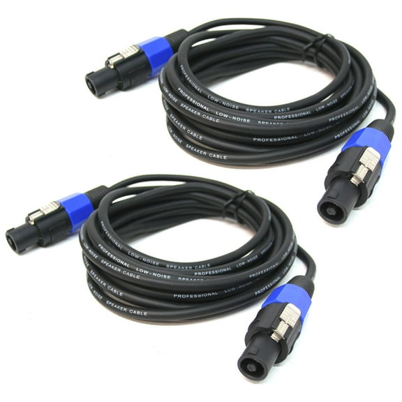(2) DJ Pro Audio 15 Foot Speakon Male to Male Passive PA Speaker Cable Package