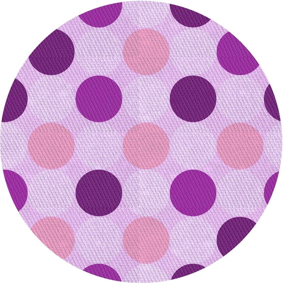 Ahgly Company Machine Washable Indoor Round Transitional Blossom Pink Area Rugs, 4' Round