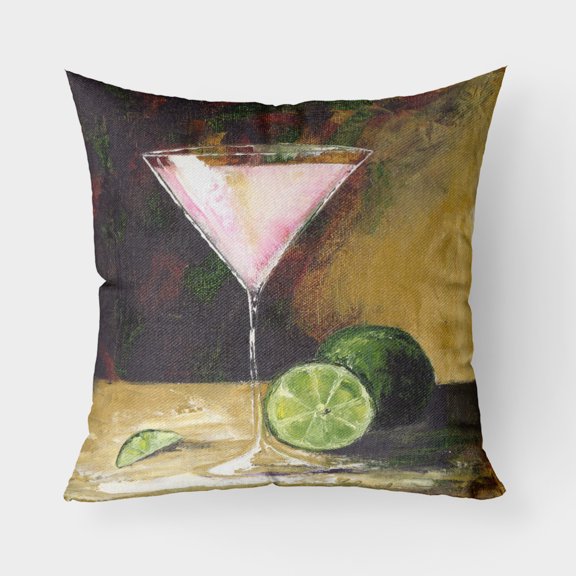 Carolines Treasures TMTR0034PW1818 Lime Martini by Malenda Trick Canvas Decorative Pillow 18H x18W multicolor