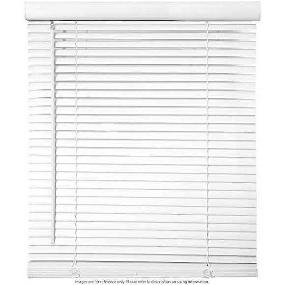 Cordless Window Blinds 1" Slat PVC Vinyl Venetian Horizontal Privacy Shade Sunray Protection White - 33" W X 64" H
