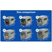 Petmate Sky Kennel for Dogs & Cats, IATA Approved, Plastic Travel Carrier, Gray, For Dogs & Cats 15-30 lbs, Small, 21 x 15 x 21