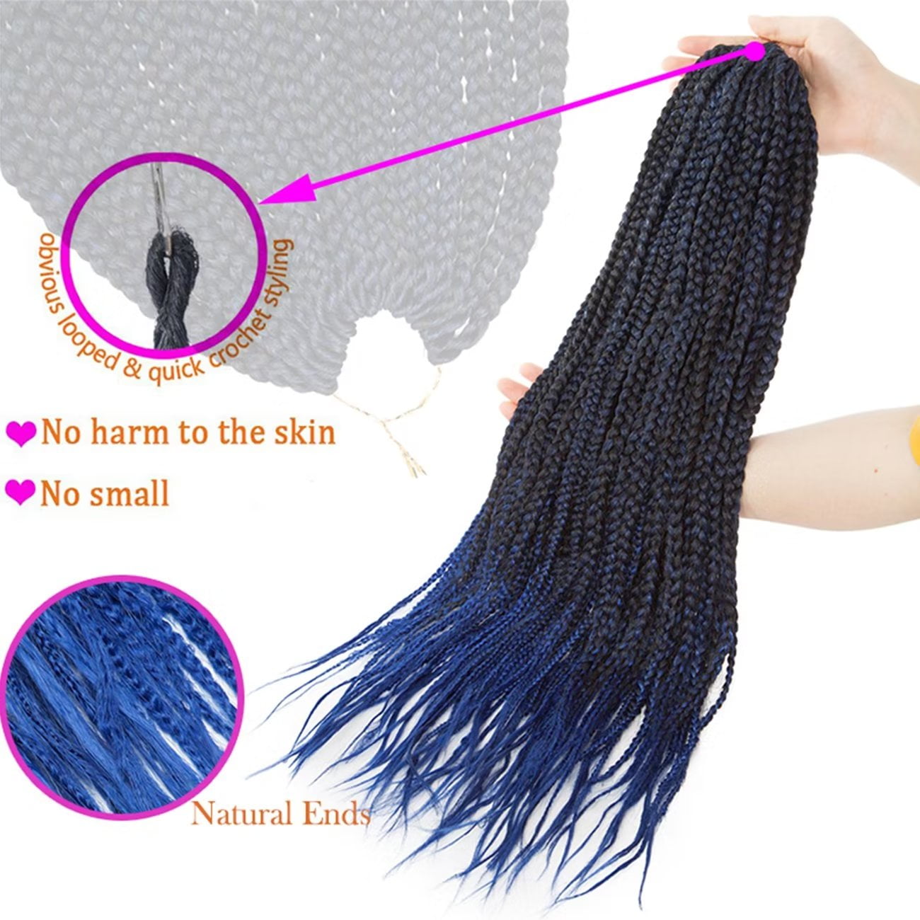 Benehair Pre Looped Senegalese Twist Crochet Braids, Synthetic