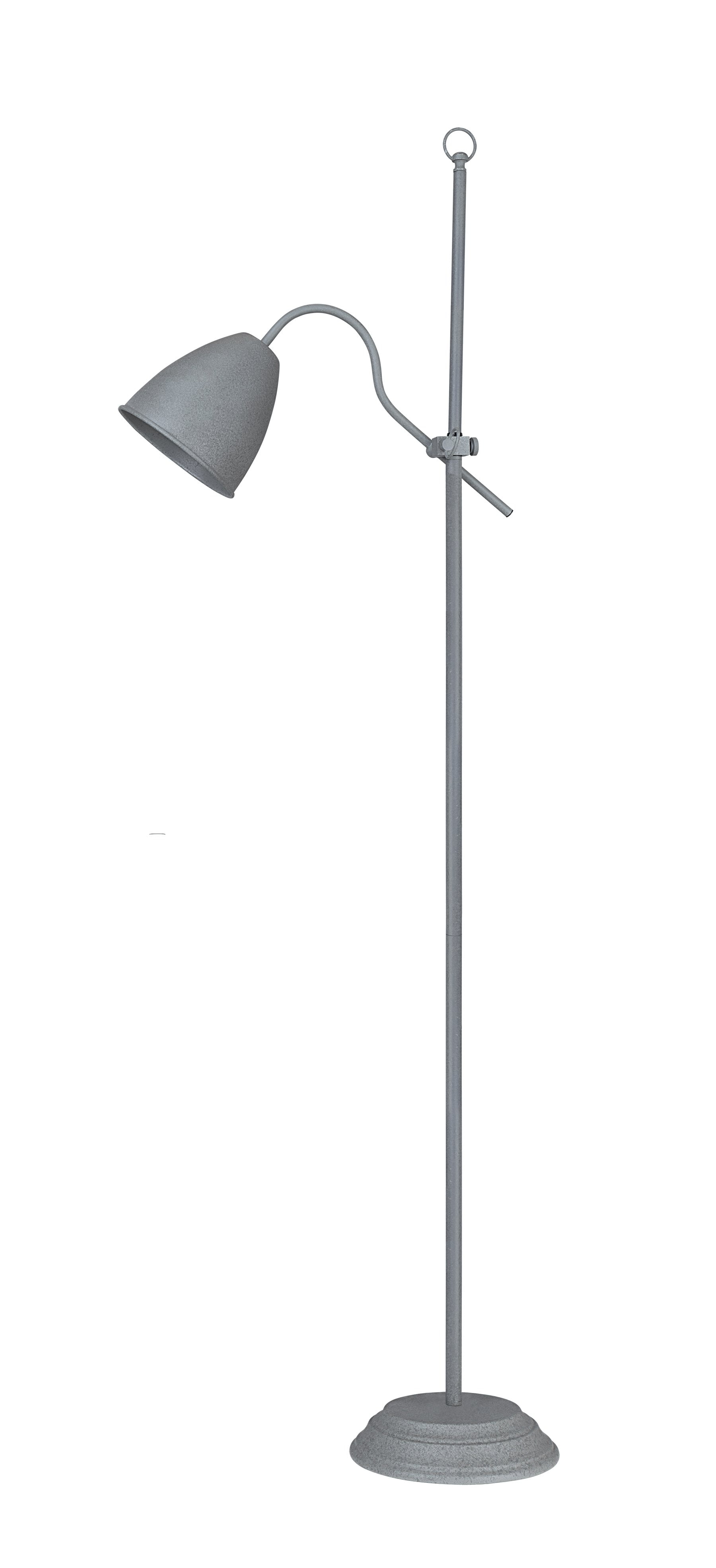 Adjustable Cement Finish Silver Outdoor Floor Lamp, 64" High