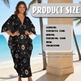 thumbnail image 7 of Xoenoiee Moon Star Pattern Plus Size Kaftan Dress for Women, Oversized V-Neck Batwing Sleeve Boho Swimsuit Cover Up Maxi Beach Resort Caftan, 7 of 7