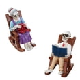 thumbnail image 1 of Skeleton Couple Figurines Rocking Chair Skull Sculpture Resin Statue, 1 of 5