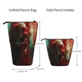 thumbnail image 2 of Kdxio Telescopic Pencil Bag Pen Holder Stationery Case,Stand-up Retractable Transformer Bag Organizer for Christmas Holiday(Red Dark Skull Abstract), 2 of 6