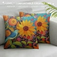 thumbnail image 3 of COMIO  Summer Throw Pillow Covers ,Set of  Farmhouse Dercoration,Sunflower Pillows Cases,Square Couch Sofa Cushion Covers for Living Bed Room Home Decor, 3 of 5