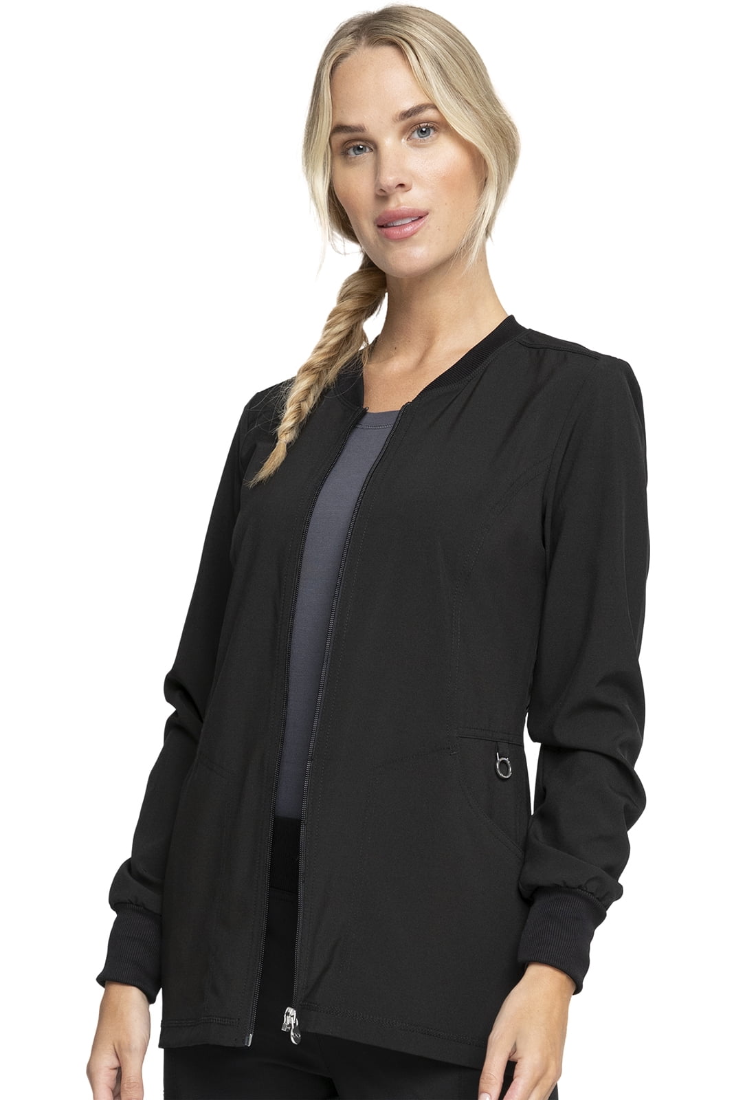 CK370A Cherokee Women's Long Sleeve Contemporary Fit Zip Front Warm-Up Jacket 