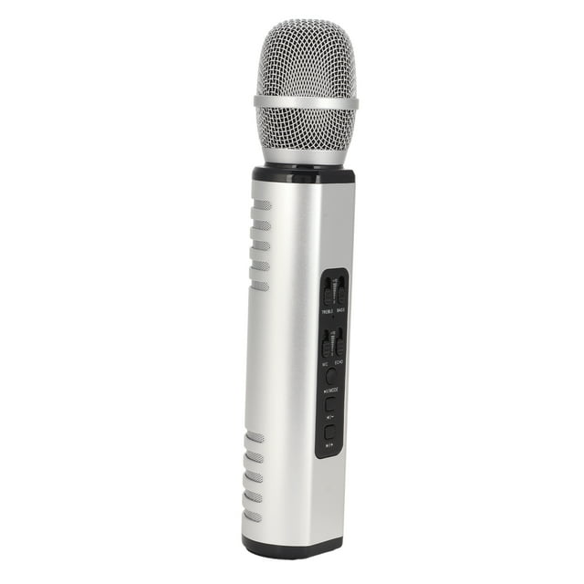 Karaoke Microphone, Reverberation Microphone Speaker Rechargeable Capacitive for PC for Smartphones Black,Silver,Pink,Gold
