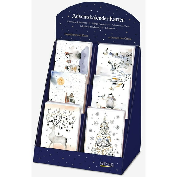 Korsch Verlag 22733 19 x 10.75 x 8.75 in. Advent Calendar - Advent Card Box Set Fantastic Advent World with 6 Designs 10 of Each - Box of 60