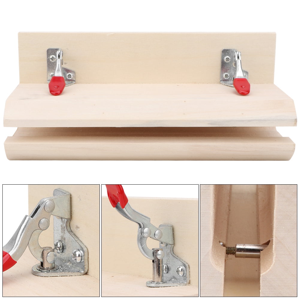 HandStitched Sewing Horizontal Leathercraft Wooden Table Clamp Stitching Tool for DIY Craft