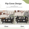 thumbnail image 5 of Fluted Coffee Table with Storage, Modern Coffee Tables, Wood Accent Center Table, Oval with Flip-Top Lids for Living Room Home Office, 5 of 7