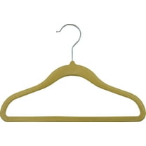 International Hanger Tan Kid's Velvet Non Slip Suit Hanger for Tops and Bottoms, 50 Pack