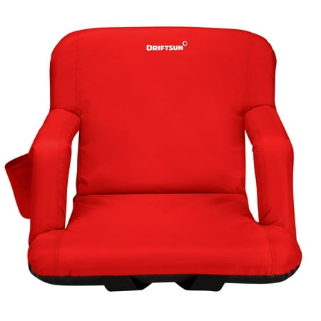 Driftsun Reclining Stadium Seat, Bleacher Chair with Back Support, Folding Sport Chair Reclines Perfect for Bleachers Lawns and Backyards,