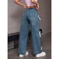 thumbnail image 6 of Baggy Jeans for 2026 Woman Tie Jeans High Waist Wide Leg Loose Pants Casual Streetwear S, 6 of 8