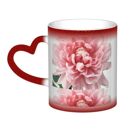 

Color changing mug in the sky Funny Coffee Milk Tea Mug Cup Light Pink Flower Ceramic Cup