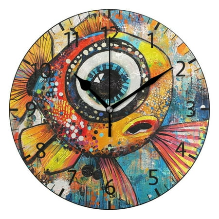 YAZAOO Decorative Wall Clock Size:25cm Eyed Wonder Design Pattern Clock