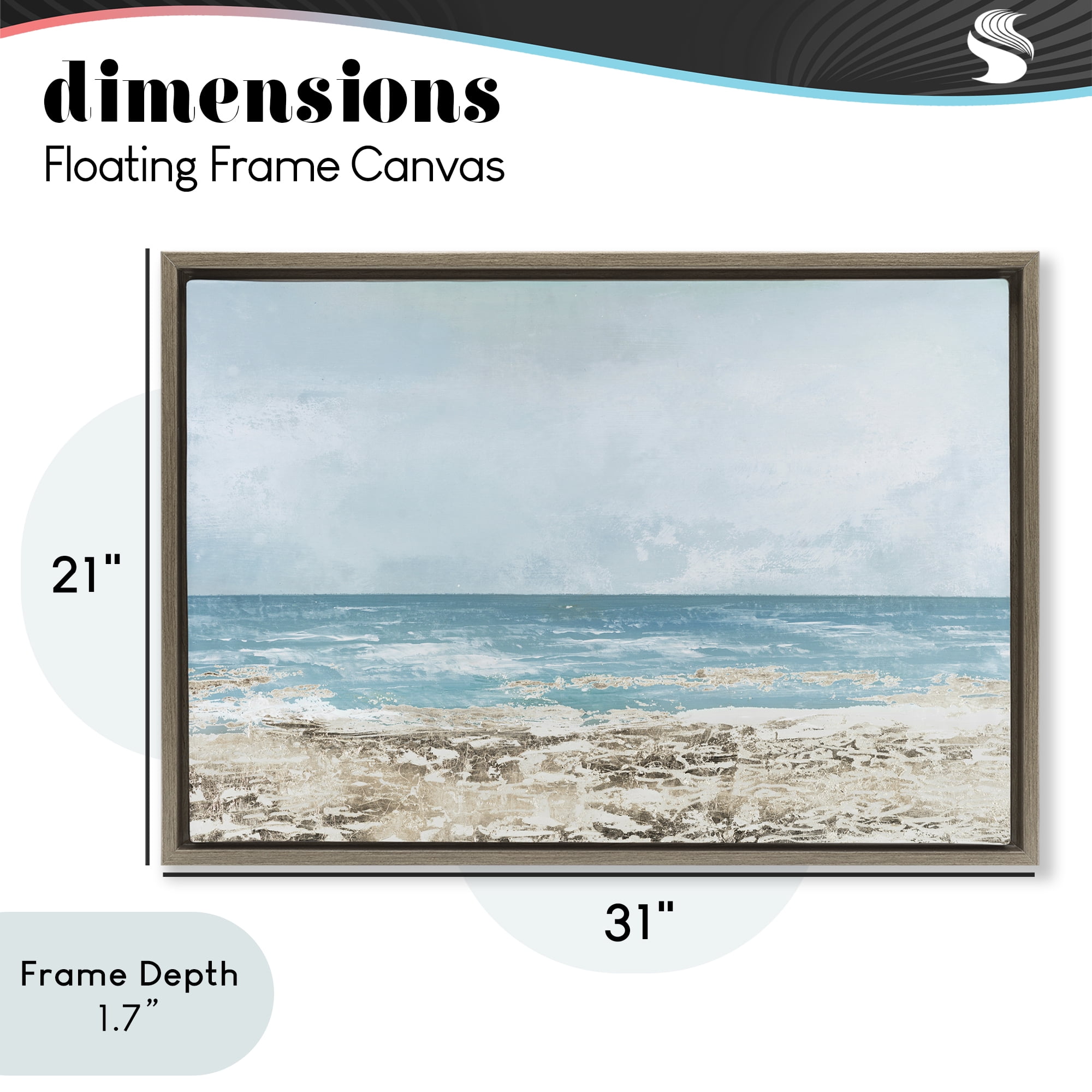 Stupell Industries Peaceful Mood Coastal Scene Brown Framed Floater Canvas Wall Art, design by Lorenzo Collective