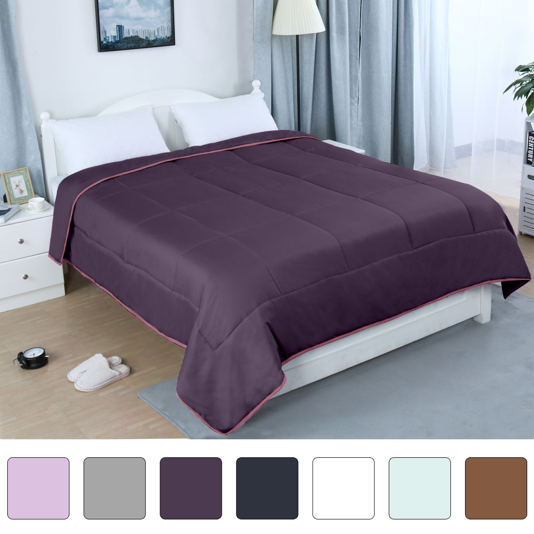 Piccocasa Alternative Comforter Polyester Hand Washing Coffee