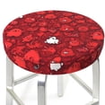 thumbnail image 3 of Haiem Playful Red Cartoon Faces Print Cushion Round Bar Chair Seat Cover Bar Chair Cushion Covers Elastic Washable Bar Chair Cover,Protects from Scratches and Stains-14 inch, 3 of 7