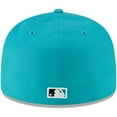 thumbnail image 4 of Men's New Era Teal Florida Marlins Cooperstown Collection Turn Back The Clock 59FIFTY Fitted Hat, 4 of 6