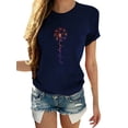 thumbnail image 1 of Daeful Tops Manches Courtes T-Shirts Col Rond Dames Basique Drôle Pissenlit Imprimé Tunique Chemisier Caché Vert S, 1 of 2