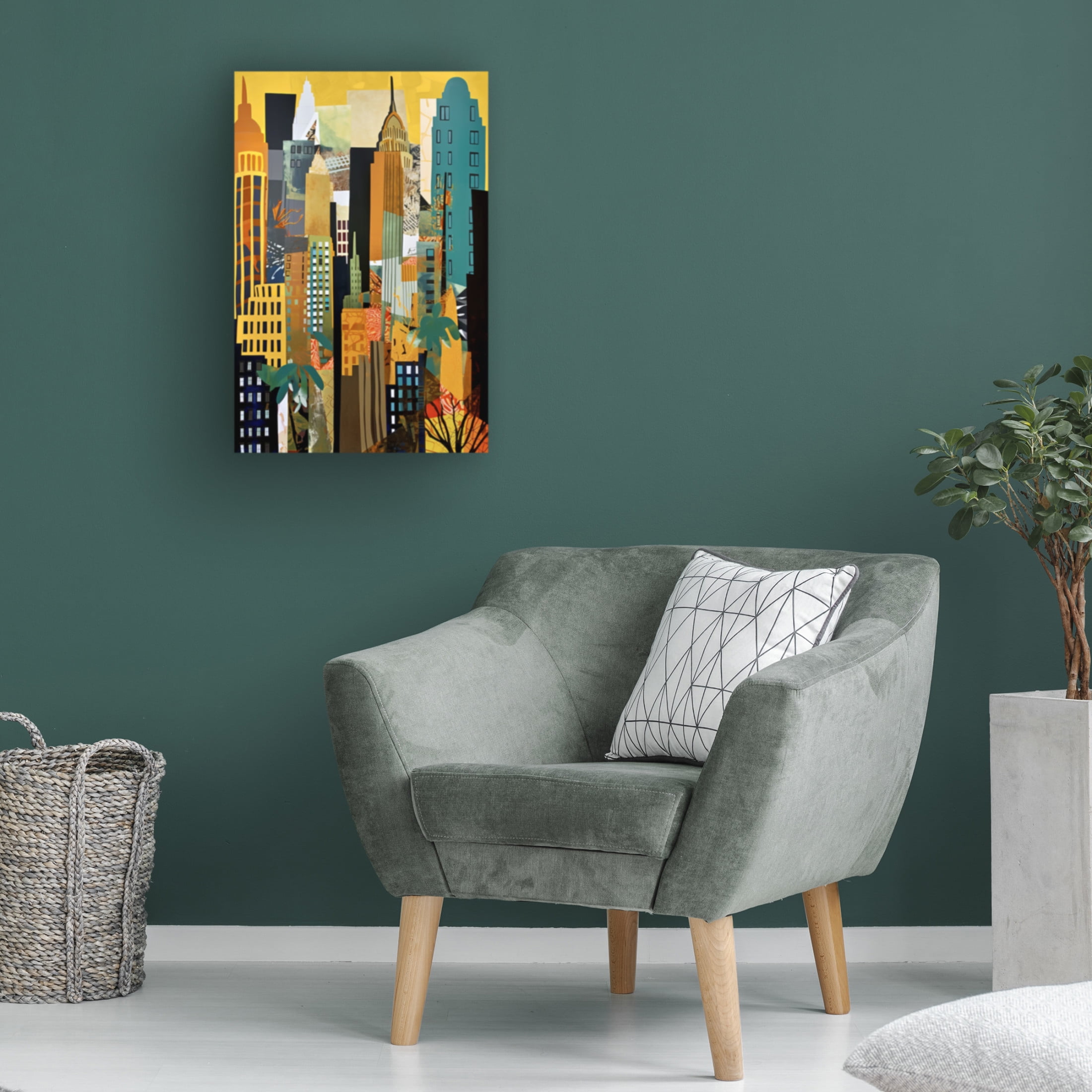 Canvas Wall Art - Ray Heere 'Pop Art New York Gold 5' Wall Art for Living Room, Bedroom, or Office Décor by Trademark Fine Art - 22 x 32 Inches