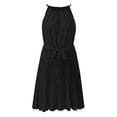 thumbnail image 6 of Sngxgn Women's Ruffle Hem Sleeveless Tank Dress Round Neck Casual Summer Mini Dresses(Black,L), 6 of 9