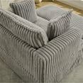 thumbnail image 3 of Aukfa 48" inch Chaise Lounge, Oversized Sofa Chair with Ottoman, 3 Pillows, Corduroy, Light Gray, 3 of 11