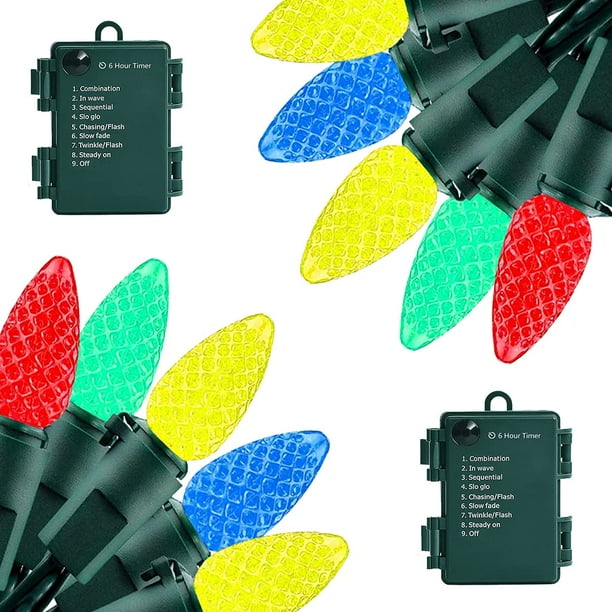 Cadena de luces ASENEK, 5,5 m, 50 LED, multicolor, resistente al agua