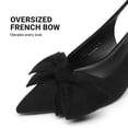 thumbnail image 4 of DREAM PAIRS Women’s Slingback Pumps, 3-Inch Stiletto High Heels with Bow, Closed Toe Satin Dress Shoes for Wedding & Work, 4 of 6