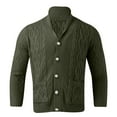 thumbnail image 6 of DHFJKG Mens Jacquard Knit Sweater Jacket Shawl Collar Long Sleeve Button Up Cardigan Outwear Solid Color Knitting Coat Fall Winter Soft Outerwear, 6 of 6