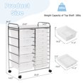 thumbnail image 4 of Costway 15 Drawer Rolling Storage Cart Tools Scrapbook Cosmetics Paper Organizer, 4 of 10