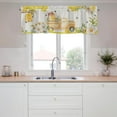 thumbnail image 4 of Spring Summer Bee Honey Truck Curtains Valance for Windows, Yellow Daisy Flower Honeycomb Bumblebee Short Half Topper Rod Pocket, Seasonal Home Living Room Bedroom Decor 54" x 18", 4 of 6