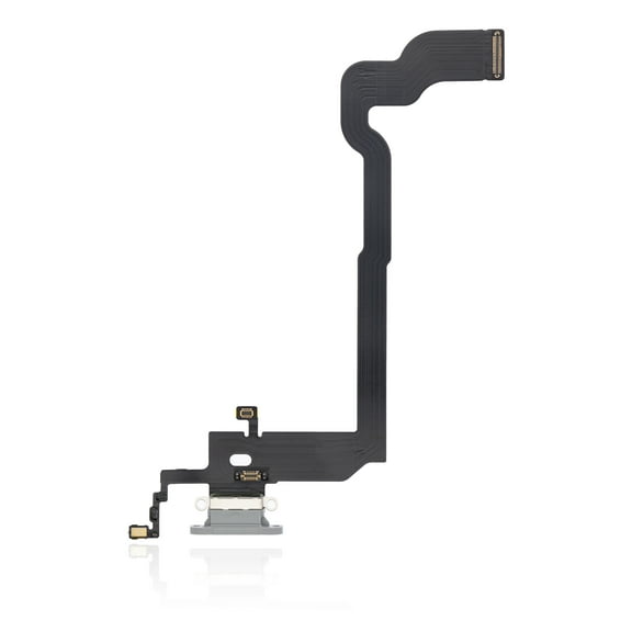Replacement Charging Port Flex Cable Compatible For iPhone X (Premium) (Silver)