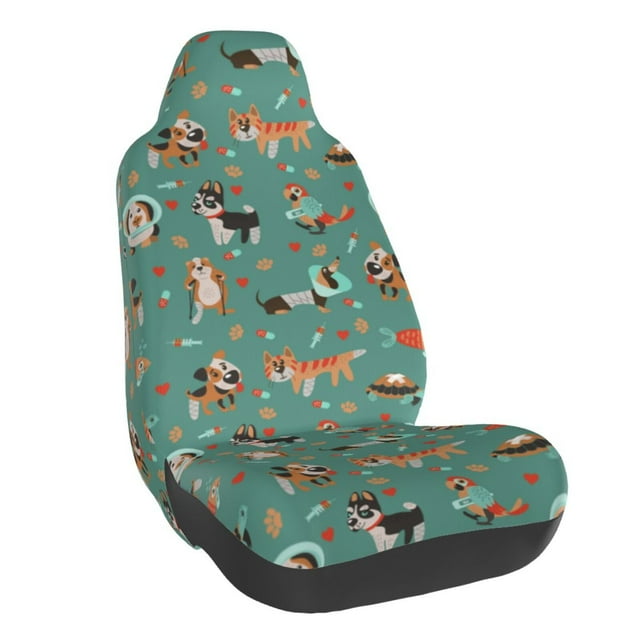Wukai Veterinary Clinics Full Set Car Seat Covers with Soft Padding Universal Auto Front Seats Protector and Cushion Mat