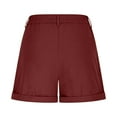 thumbnail image 4 of Mini Shorts for Women Summer Casual Rolled Hem Shorts with Pockets Trendy Versatile Slim Fit Hot Pants, 4 of 7