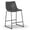 Grey, variant on Set of 2 Adan Iron Frame Dark Brown Faux Leather Counter Stool