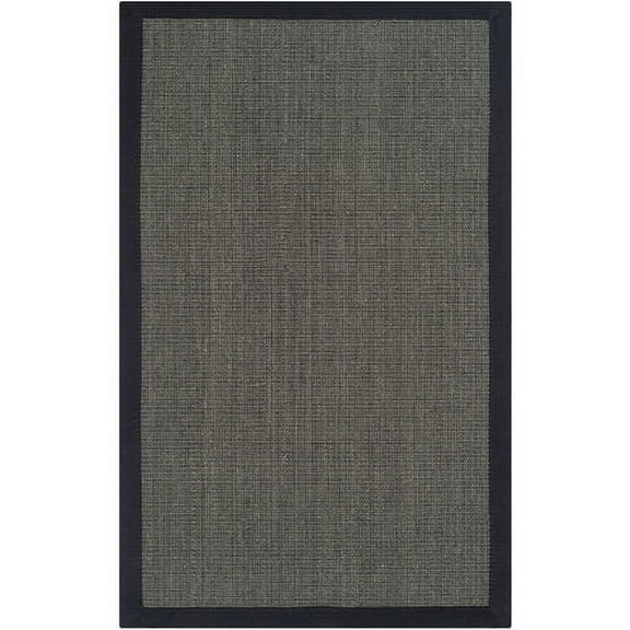 SAFAVIEH Natural Fiber Forrester Border Sisal Area Rug, Charcoal, 9' x 12'