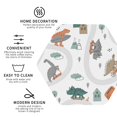 thumbnail image 4 of Disketp Dino On A Skateboard Surf Funny Coasters,4 Pcs Leather Coasters With Holder, Perfect Housewarming Hostess Gifts,Protect Furniture From Water Marks Scratch, 4 of 9