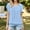 Light Blue, variant on 2026 Summer Women's Round Neck Pleated Dolman Blouse, Short Sleeve Loose Fit Casual Solid Color Top with Elastic Hem for Everyday Streetwear and Vacation
