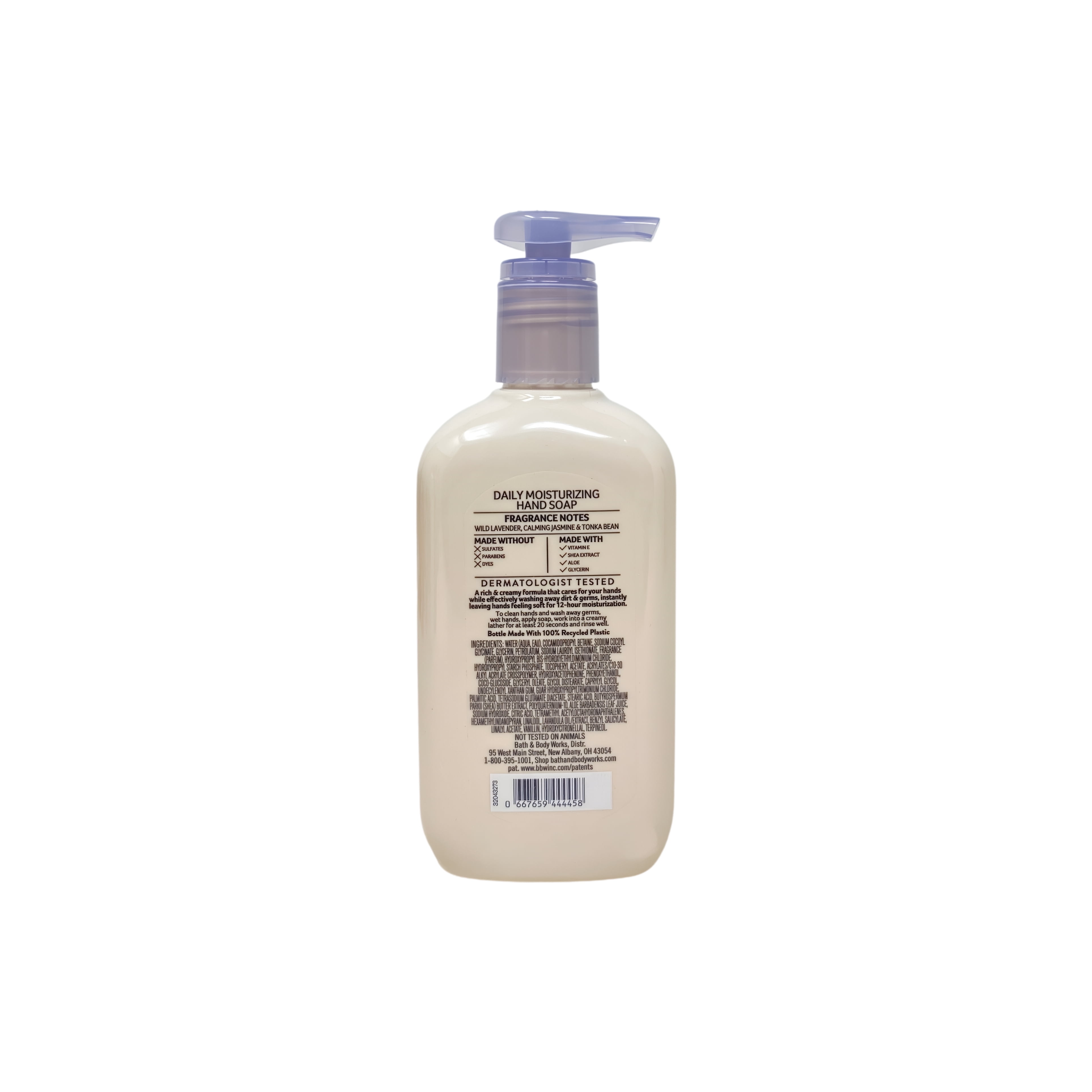 Bath & Body Works Sweet Lavender 3 Daily Moisturizing Hand Soaps with a Peach Gardenia Mini Soap
