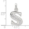 thumbnail image 4 of Sterling Silver White CZ Letter S Initial Pendant Charm, 4 of 4