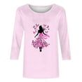 thumbnail image 7 of JTZGDY Breast Cancer Awareness Shirts for Women Plus Size Casual 3/4 Length Sleeve Crew Neck Tunic Tops Trendy 2025 Octorbor Pink Ribbon Print Graphic Oversized Tees Blouses Pink#13 XXL, 7 of 7