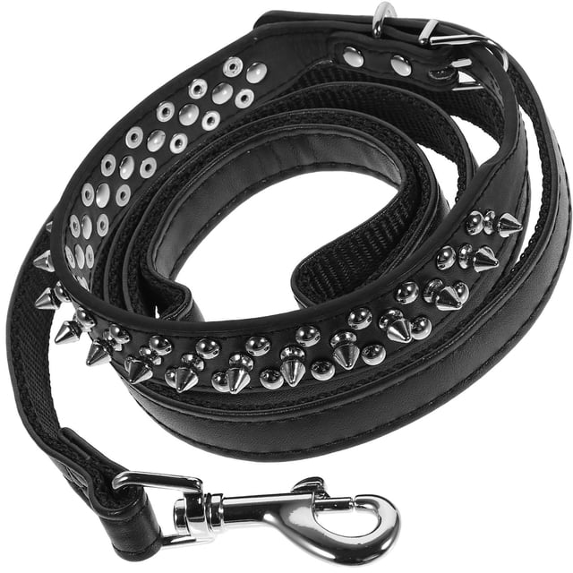 UPOUART 1Jgo Collar Spiked Para De Cuero PU Transpirable Con Ajustable