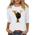 thumbnail image 2 of PNTUTB Women's 3/4 Sleeve Western Style Printed Casual T-shirt, 2 of 6