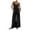 Black, variant on Maean Women's Trendy Outfits Spaghetti Straps Adjustable V Neck Tops with Drawstring Waist Pockets Pants Sets