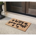 thumbnail image 3 of A1HC Natural Coir Flocked Doormat, Wipe Your Paws Black , 24"x36", Durable Outdoor Welcome Mat, Non-Slip, Pet Friendly, Fade Resistant, 3 of 9