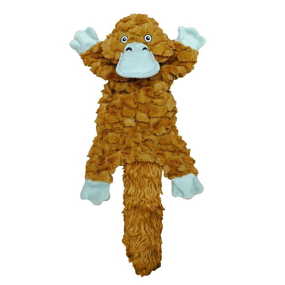 Fat Tails Dog Toys Soft Plush Squeaker Stretch Crinkle Tugs Choose Character 16" (Platypus)